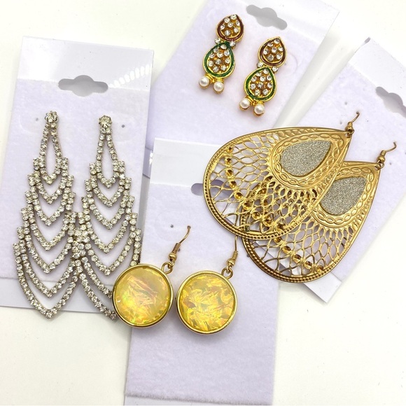 Fancy Fashion Earring Bundle of Four Pairs - Picture 7 of 7